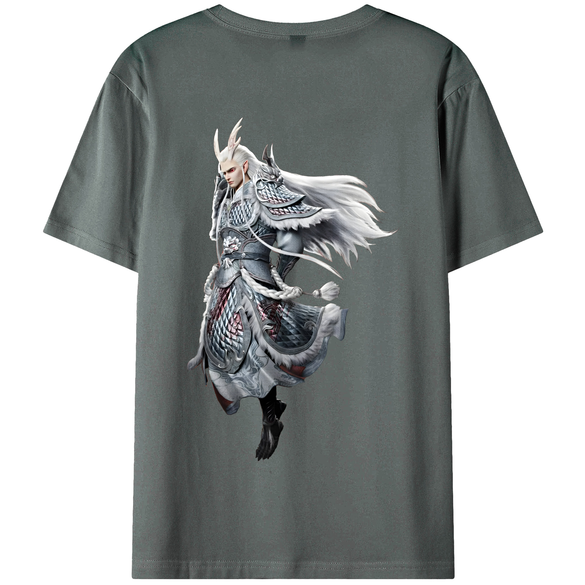 （画像用） Ne Zha 2 ナタ 魔童の大暴れ 綿100％半袖Tシャツ（背面プリント）